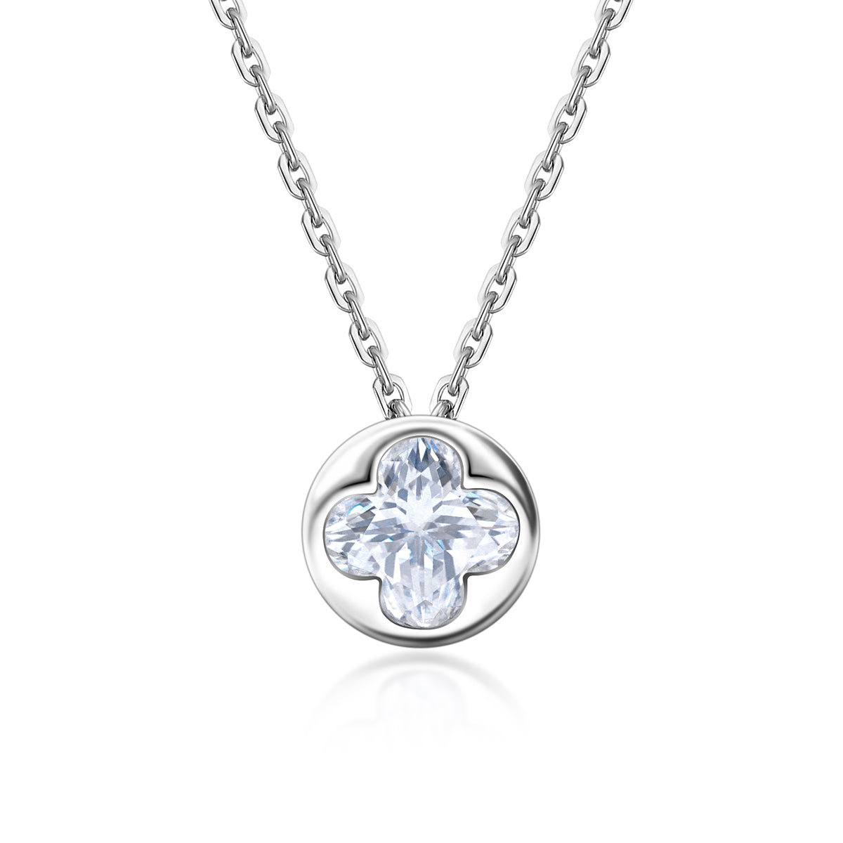 [MN0004] Round Four leaf clover necklace