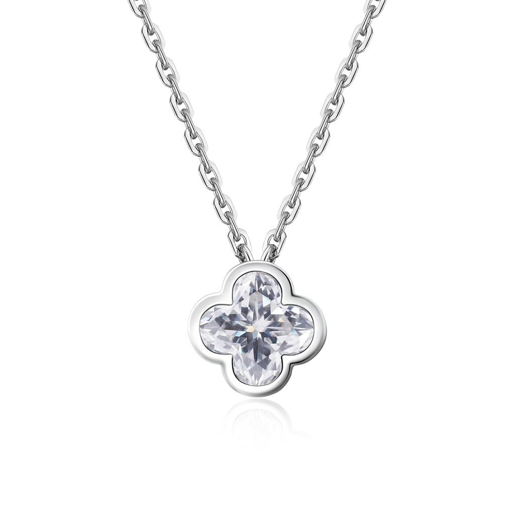 [MN0005] Round Four leaf clover necklace