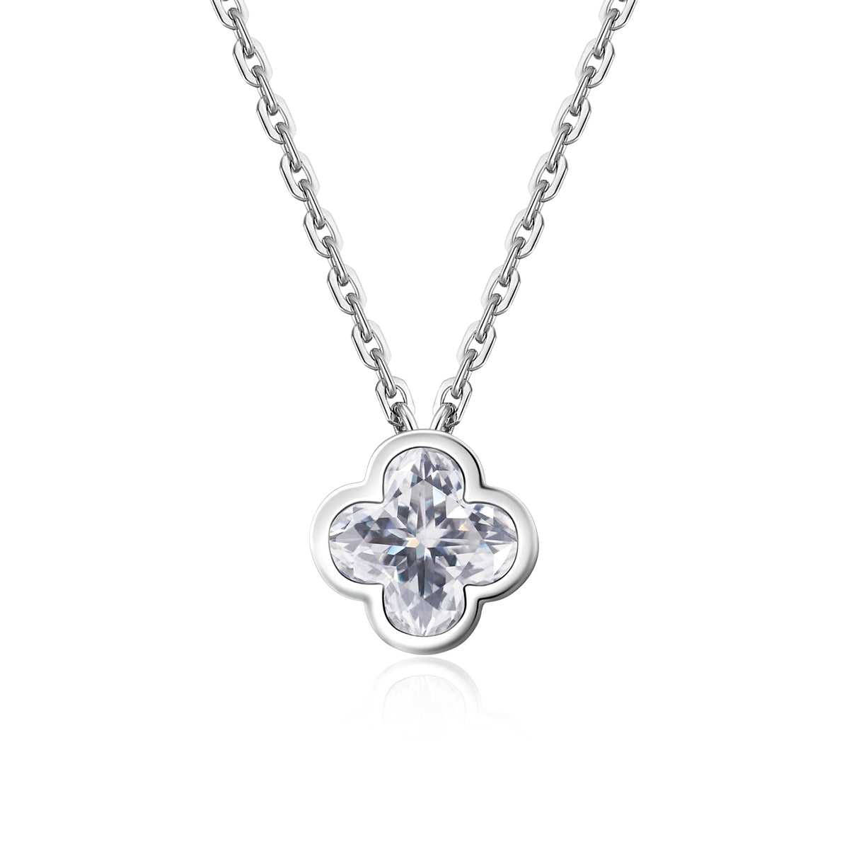 [MN0005] Round Four leaf clover necklace