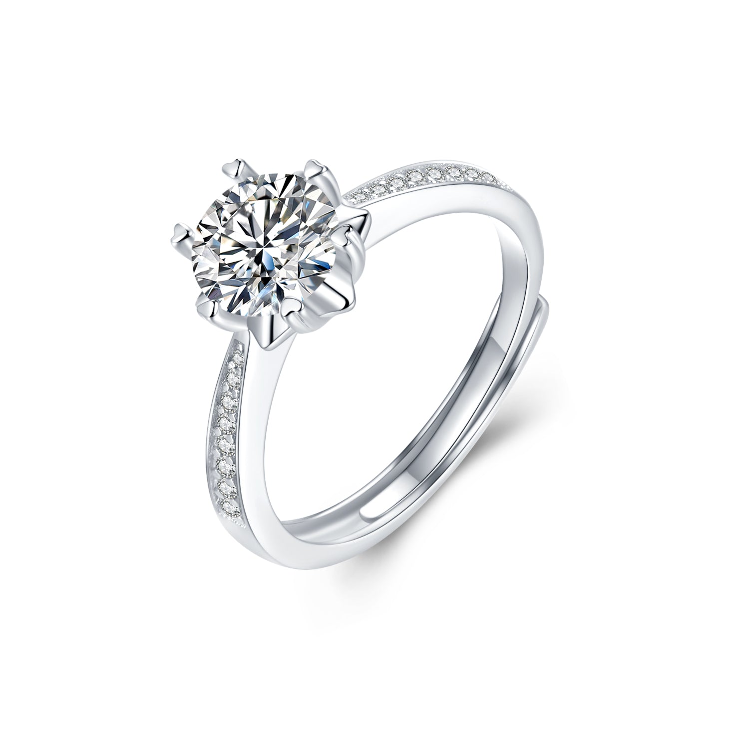 Straight arm snowflake single row ring [MSR.016]