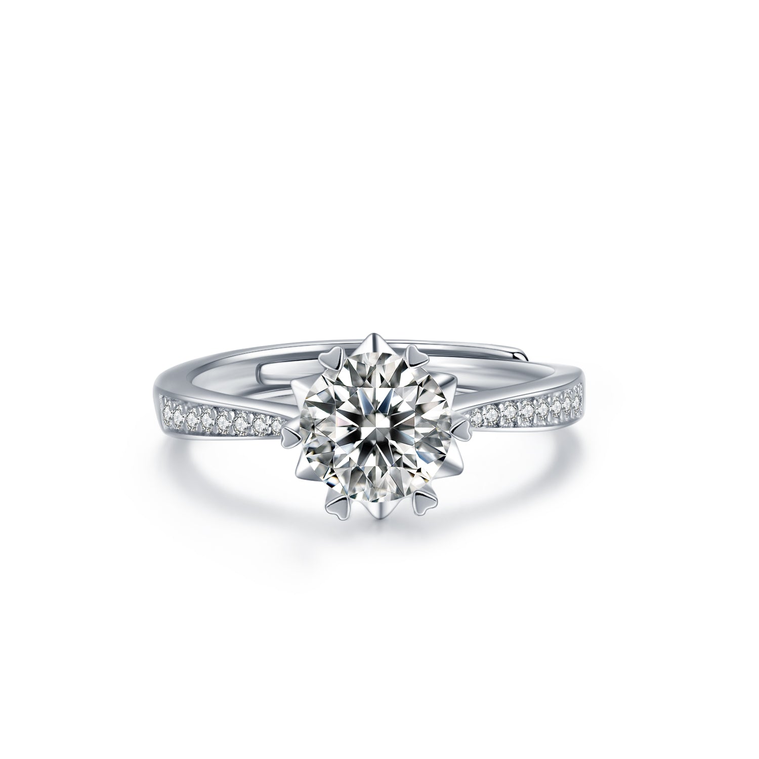 Straight arm snowflake single row ring [MSR.016]